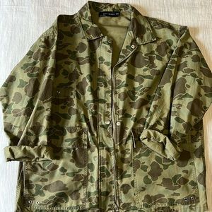 Army fatigue like print Shirt jacket